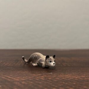 Stalking Ceramic Mini Cat Figurine